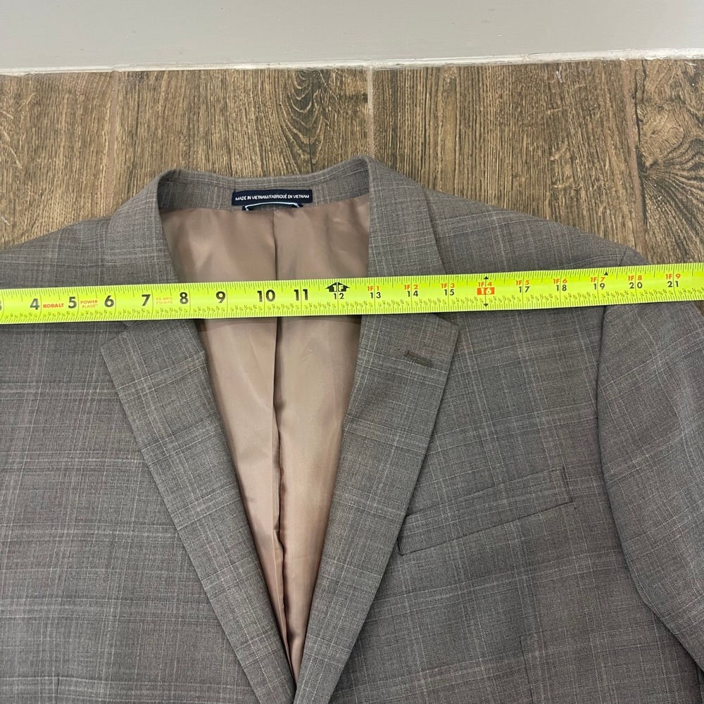 Tommy Hilfiger Wool Blend Suit Mens 48R W43 Grey Glen Plaid Regency Formal Smart - Picture 8 of 16
